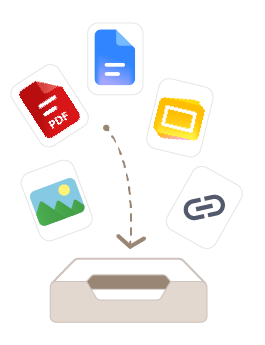 Files, links, and notes moving into one saved capture.